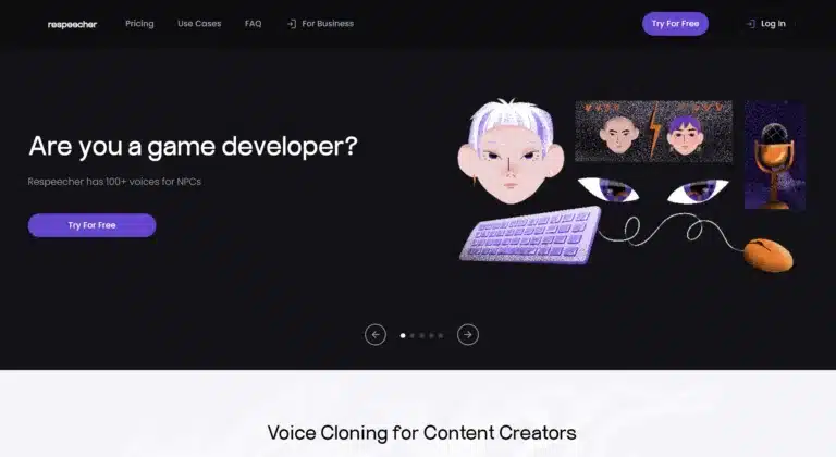 Respeecher homepage it's a tool to clone your voice using AI