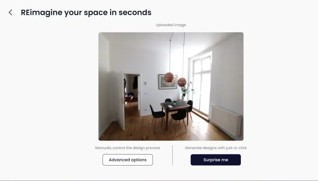 Step 3 to redesign your home using reimagine home AI