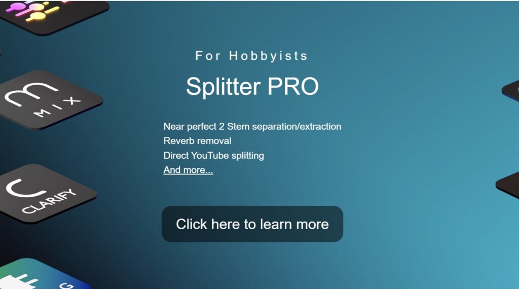 Splitter AI homepage - it's one of the best LALAL AI alternatives