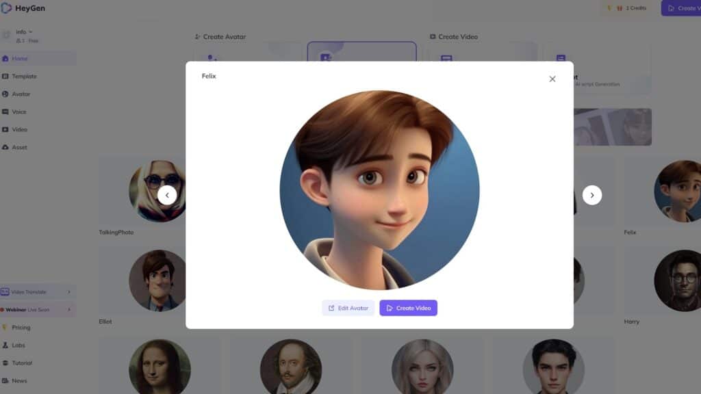 You can generate an avatar with HeyGen or upload a facepic